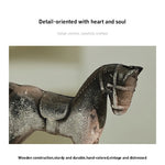 chevaux bascule bois rouge vintage ornements décoratifs intérieur rustique statuettes portables déco table