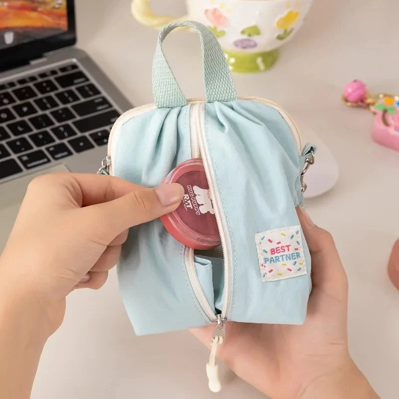 sac rangement réutilisable polyestère blanc jaune bleu rose moderne cosmétiques portatif