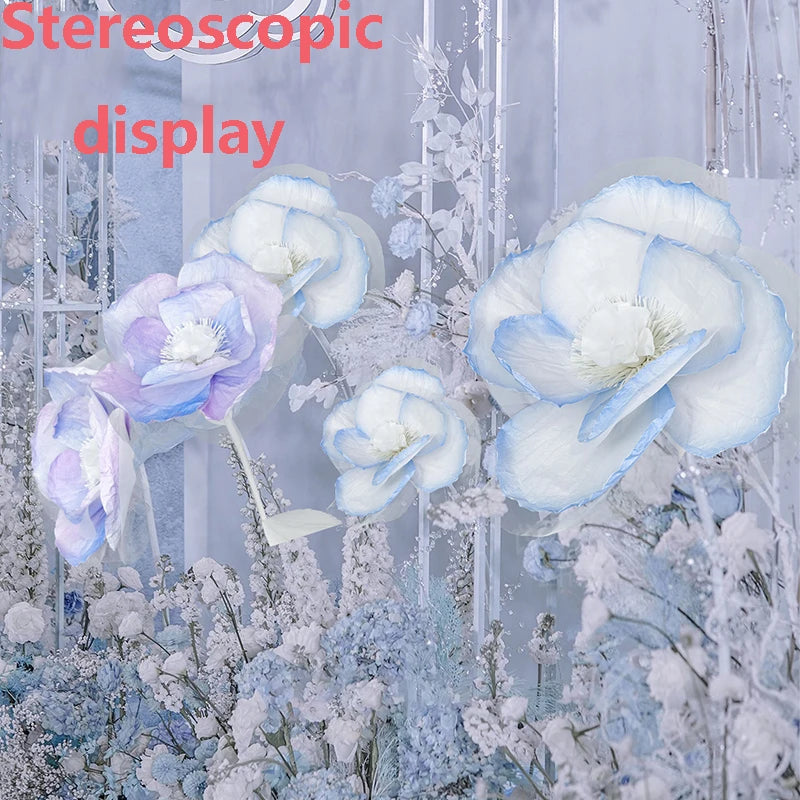 fleurs artificielles lys bleu violet décoratives intérieures mariage anniversaire semi translucides 20cm 40cm 80cm