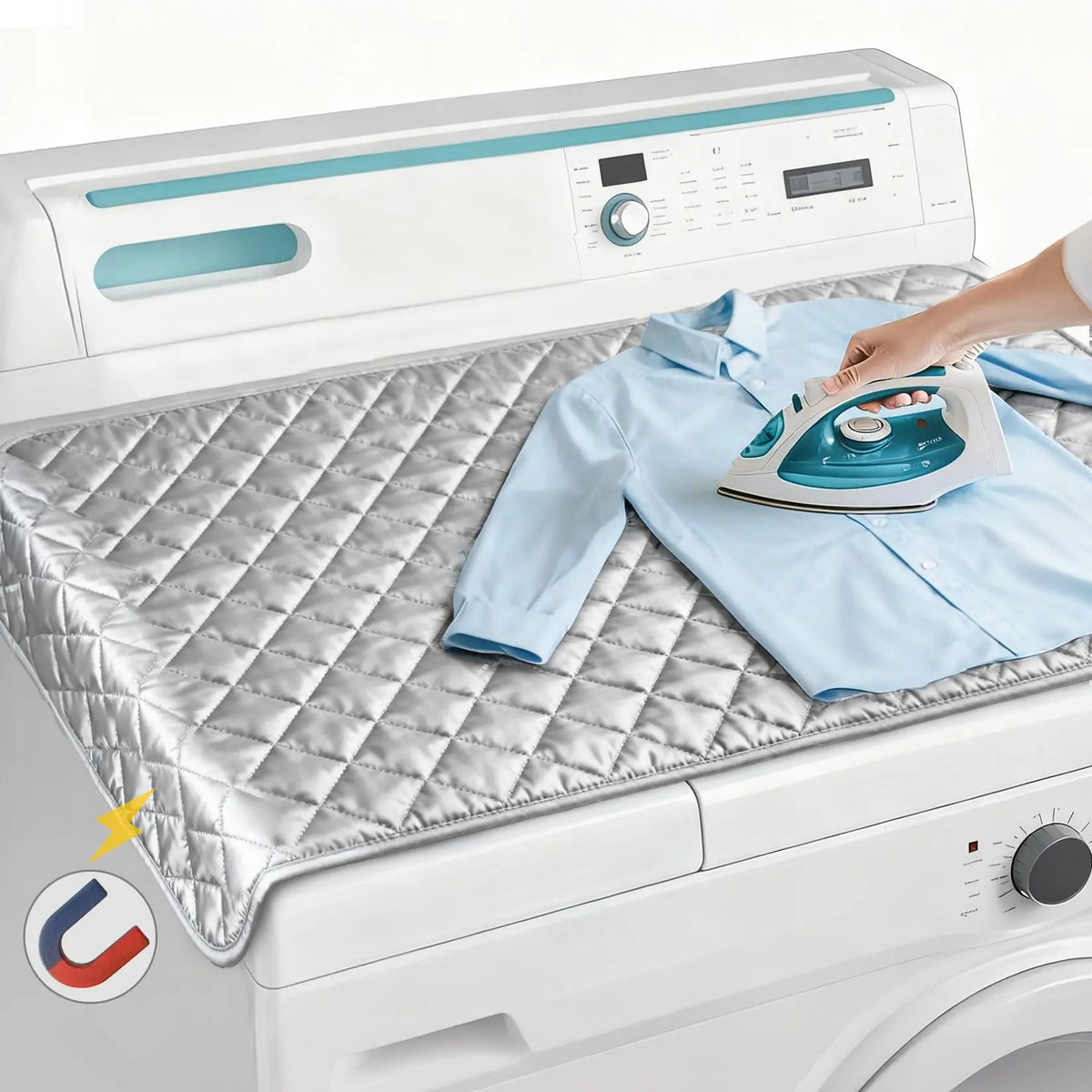 tapis repassage pliable gris quilté moderne sans aimant portable laundry dryer