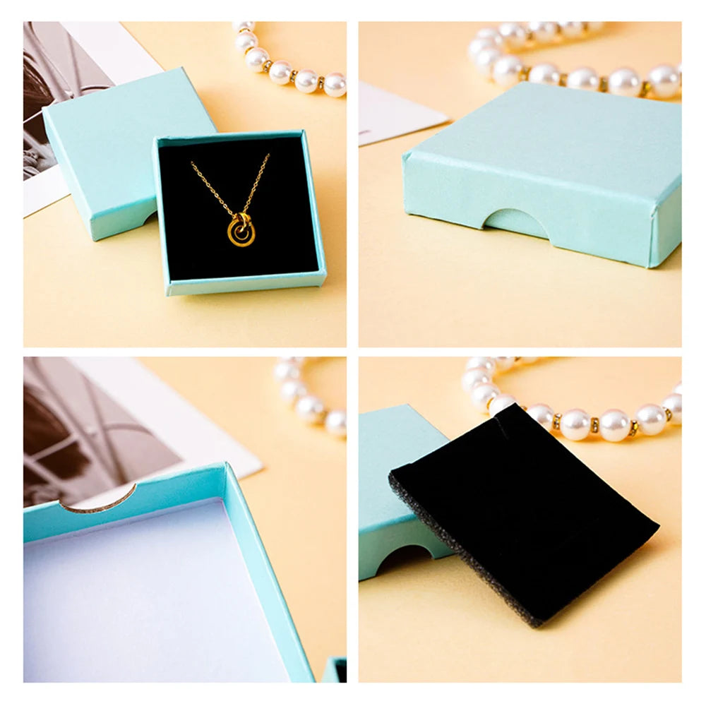 boîte bijoux organisateur rangement petit coffret cartonnière carrée boucles d'oreilles cadeau