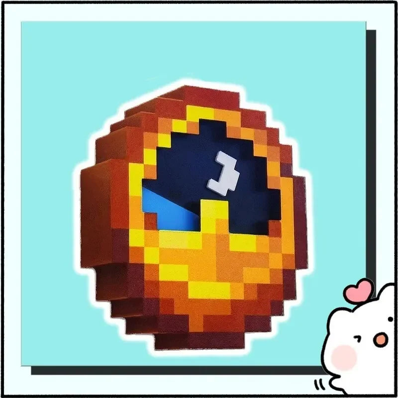 horloge murale pixel art rouge jaune bleu noir retro minecraft heures aiguilles plastique