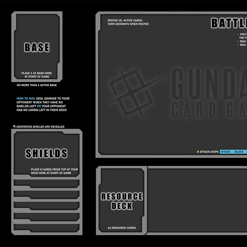 tapis jeu cartes noir antidérapant grande surface grille zones jeu collection jeux cartes