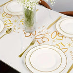 nappe table décorative anniversaire motifs dorés étoiles abstrait festif semi transparent polyestère