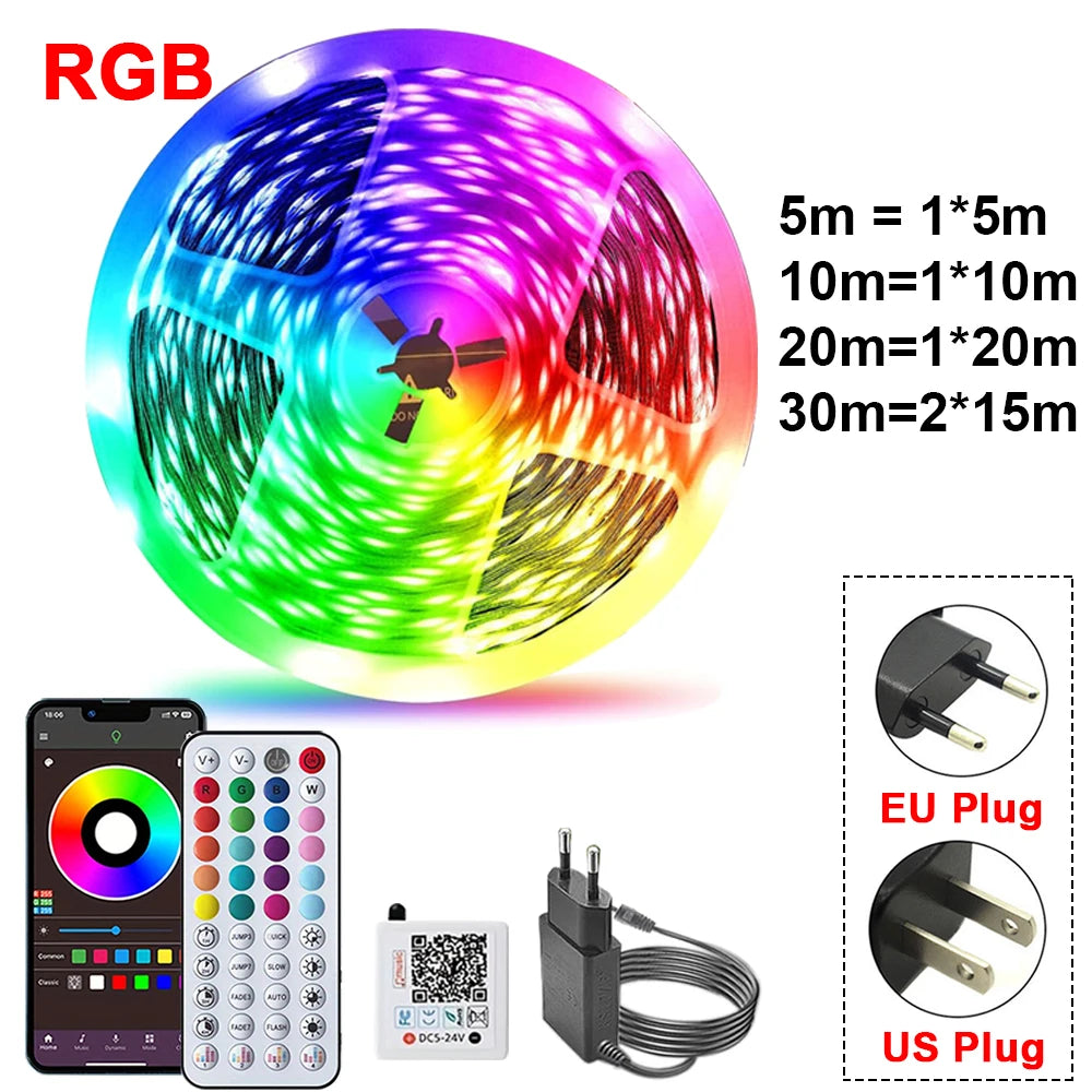 ruban led multicolore flexible synchronisé musique application décoration moderne chambre salon fêteRGBOptimal