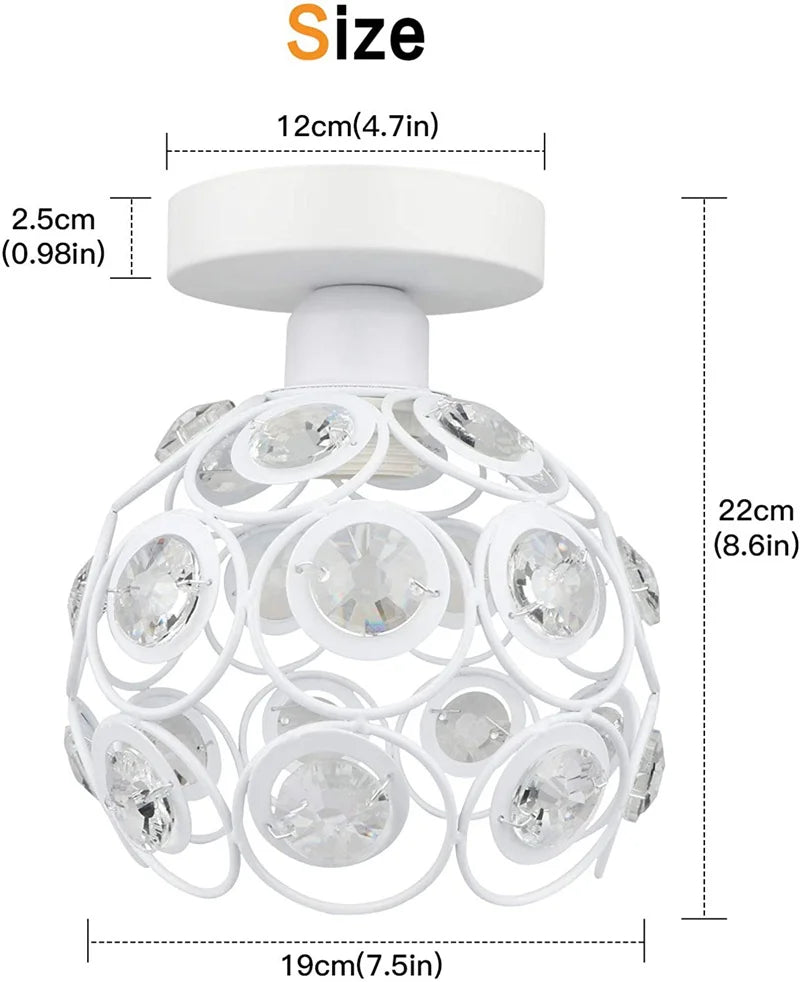 pendant semi encastré cristal moderne ampoule edison lumiere brillante deco florale eleɡante