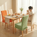Housse chaise classique rayées adhésive vert clair foncé gris beige orange