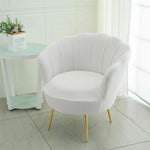 housse fauteuil blanc bleu rose gris beiges rayures horizontales moderne pieds dorés machine extensible