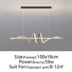 suspension lumineuse moderne ondulée led blanc doré noir fixe 2000 82000lm