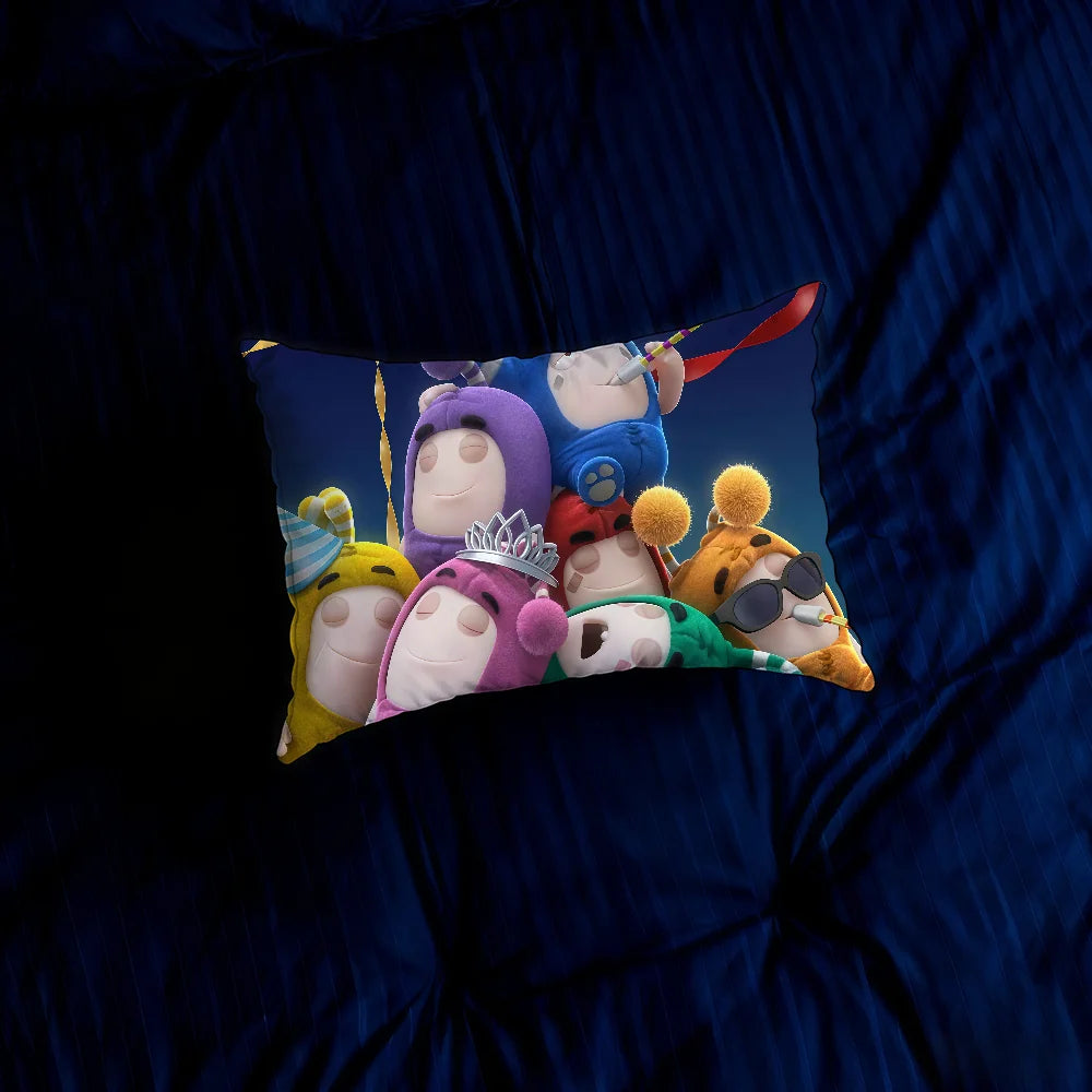 housse coussin animaux mignons bleu violet vert orange 100 polyester double face moderne