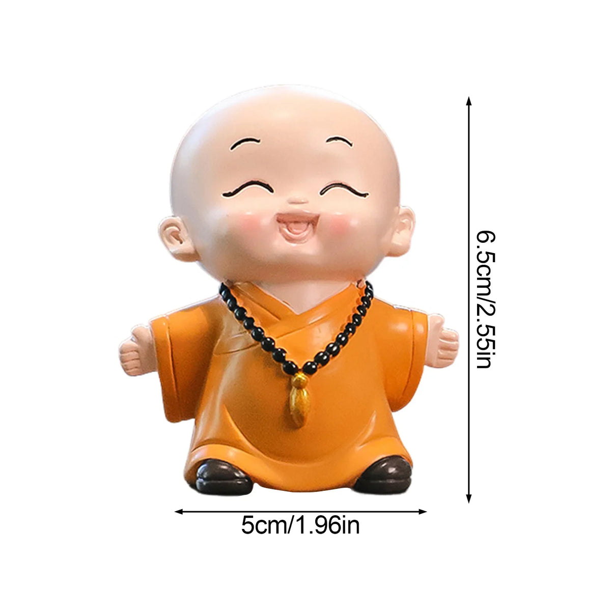 figurine moine bouddhiste résine orange noir cartoon décoration maison cadeau pendentif