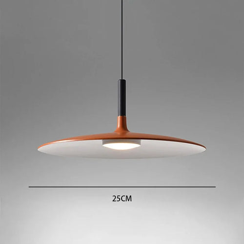 luminaire suspension moderne rond gris clair plat minimaliste lampe salon chambre