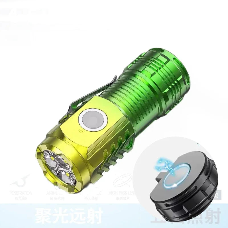 torche rechargeable led noire étanche 20w 350 lumens clip latéral résistance choc moderne