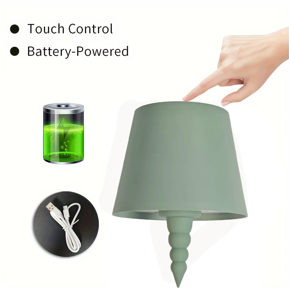 lampe table rechargeable led tactile multi températures vert pastel moderne blanc rose doré