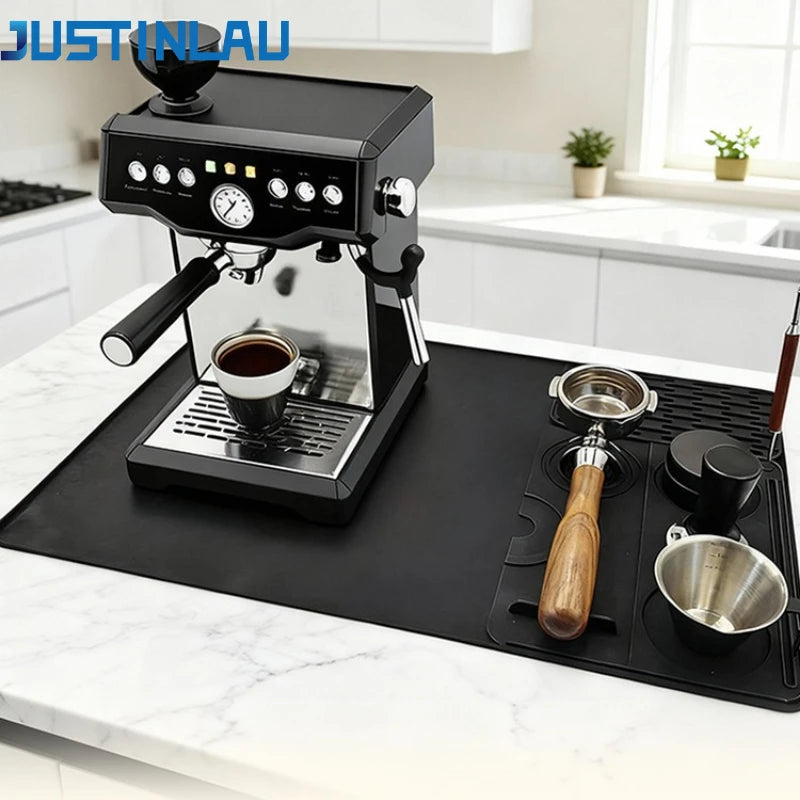 tapis protection machine noir moderne antidérapant tasse tamper gobelets accessoires espresso