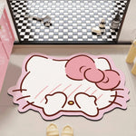 tapis salle bain antidérapant absorbant rapide dessin animé hello kitty motifs musicaux coeurs ours