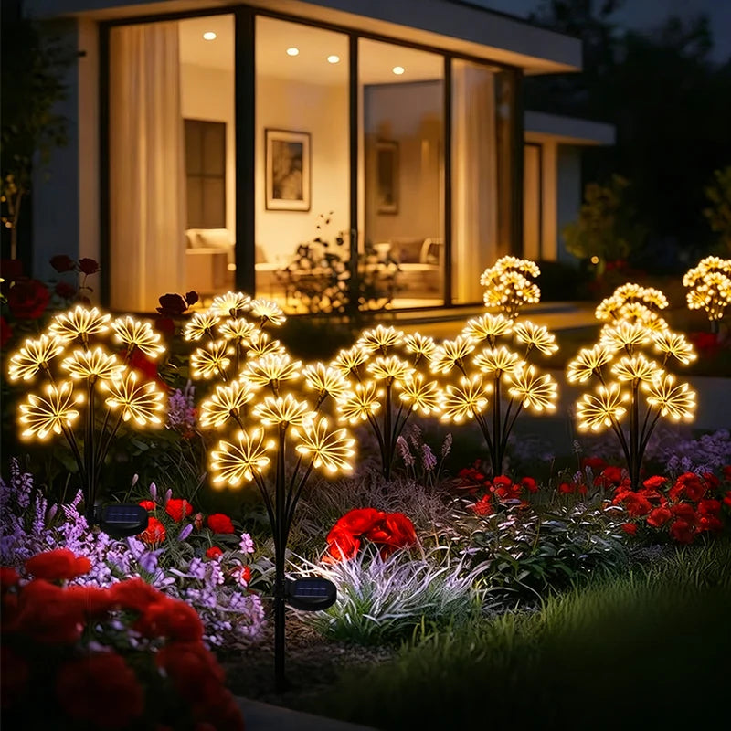 lampes solaires décoratives fleurs lumineuses doré moderne romantiqueextérieur facile imperméable