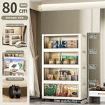 armoire rangement modulable pliable beige roulettes portes translucides jouets maison