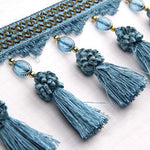 ruban décoratif pompons broderie fine beige rouge bleu marron vert élégantintérieur decoration accessoires