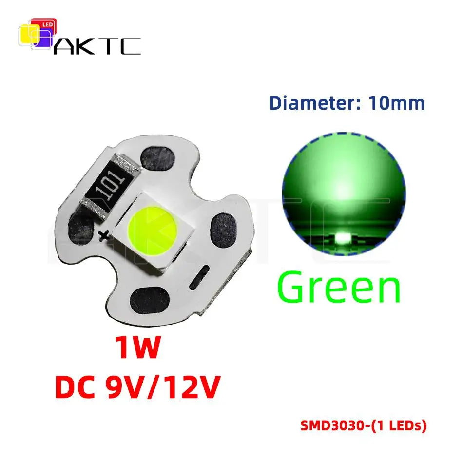 panneau led 1w 12v blanc rouge vert bleu 10mm alu smd3030 120deg moderne