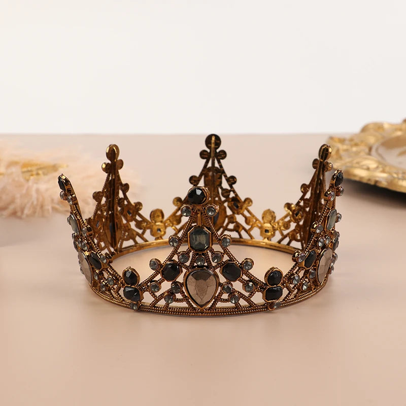 couronne or argent strass baroque élégante adhésive décoration fête princesse baby