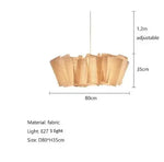 Lampe suspendue moderne tissu beige clair texture légèrement rugueuse salon chambre hall