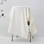 serviette bain coton biologique texture tissée rayures horizontales douce clips serviette
