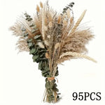 bouquet fleurs séchées herbe pampas tiges coton eucalyptus lavande blé décoration maison anniversaire mariage
