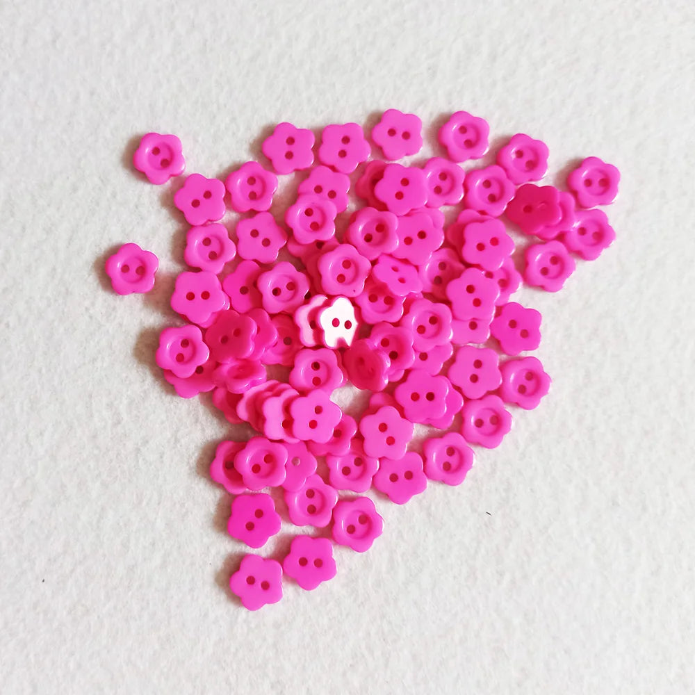 boutons résine fleurs multicolores simples lavables écologiques sans nickel 100pcs⌀1.2cm