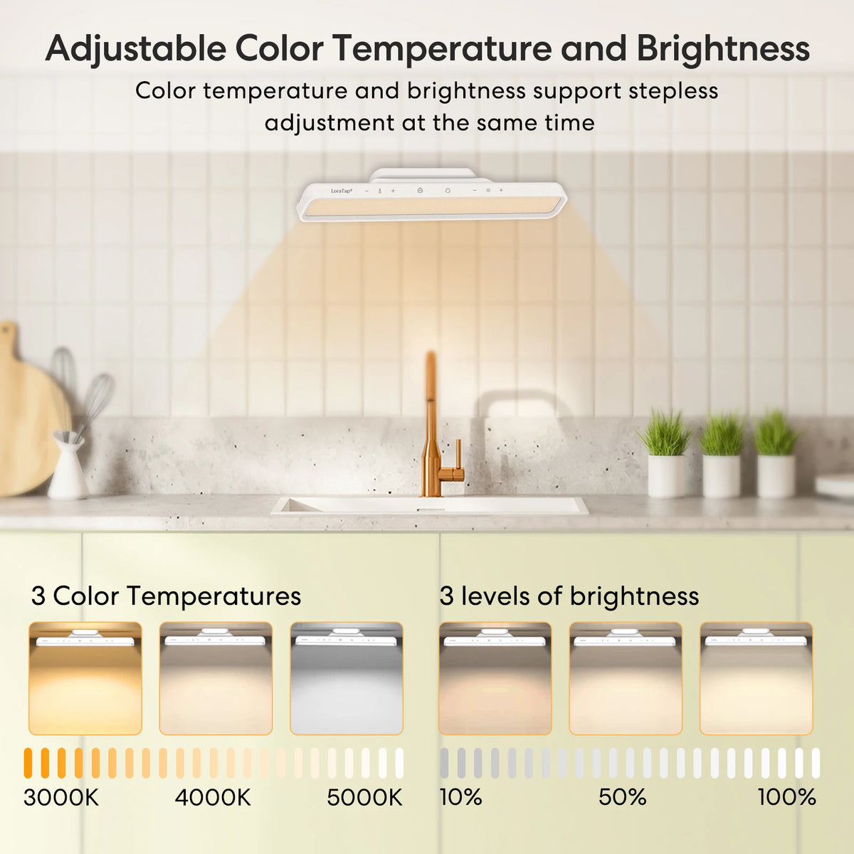 lampe led blanc moderne minimaliste réglage luminosité température couleur rechargeable tactile