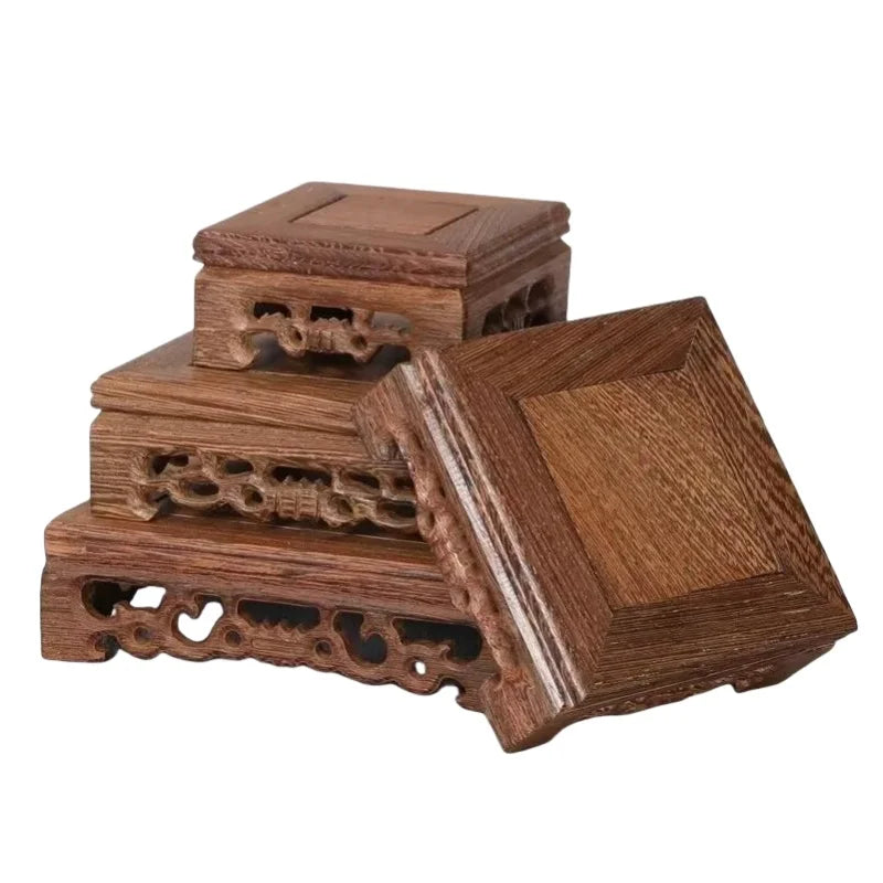 support décoratif bois naturel classique vase bougie tasse thé maison jardin étagère plantes
