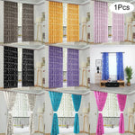 rideau semi transparent feuilles stylisées moderne violet rose noir bleu gris uni décoration maison