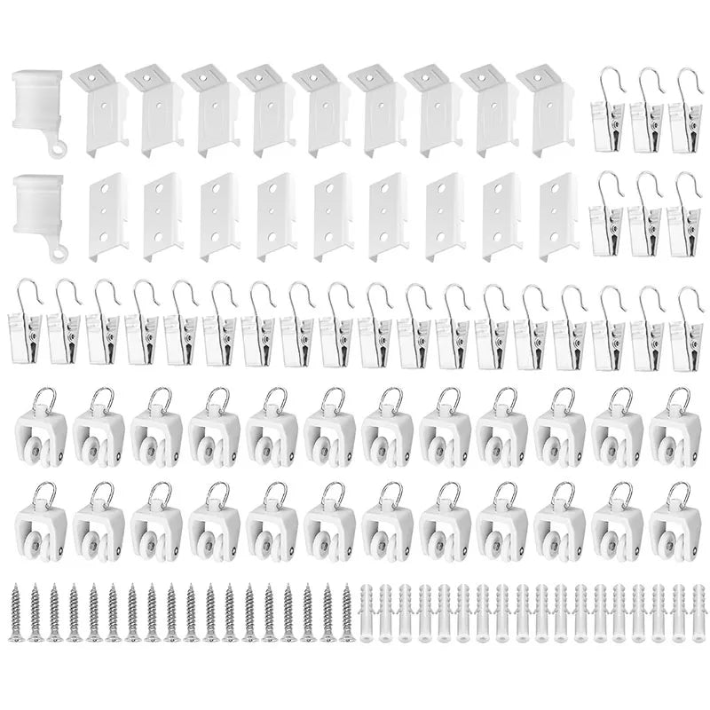 clips rideau poulies couvercle bout support mur vis fixation blanc moderne fonctionnel