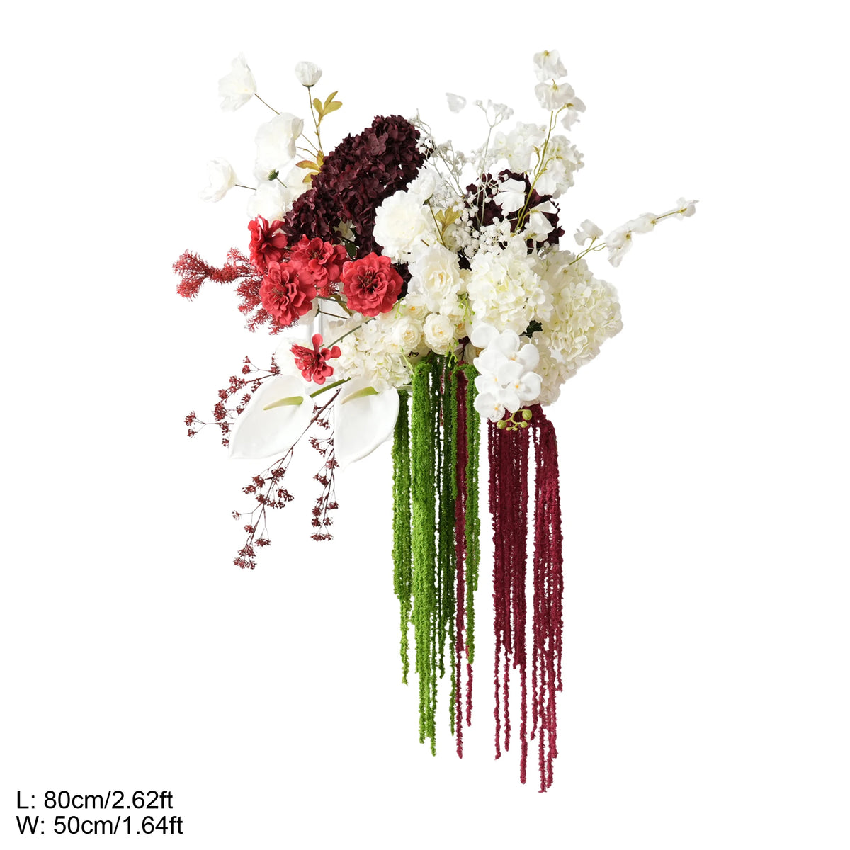 bouquet fleurs artificielles rouge blanc vert extérieur intérieur décoration maison événement mariage anniversaire partys
