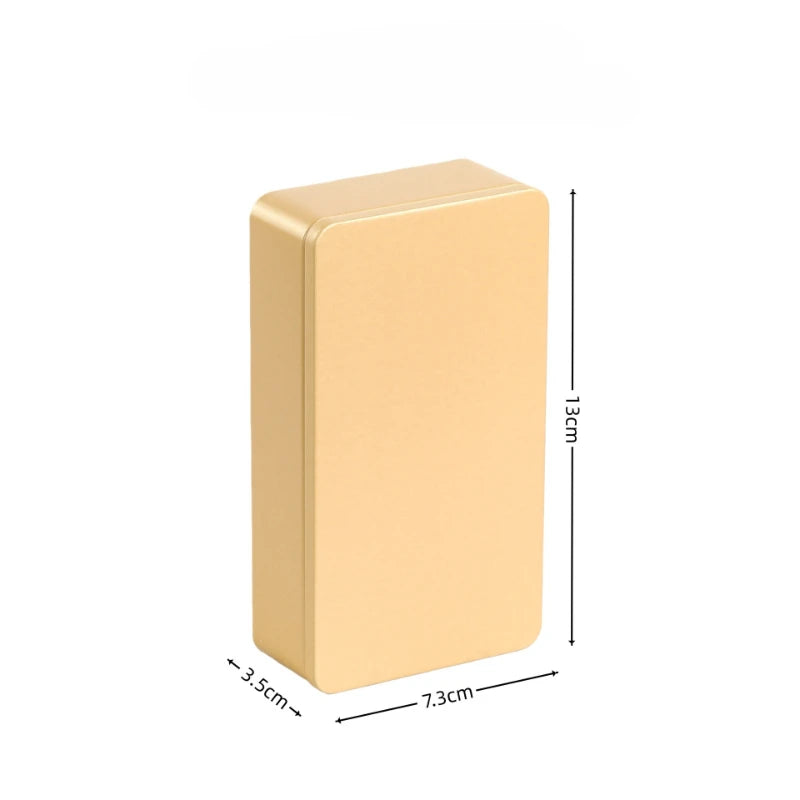 boîte rangement métal réutilisable contenant thé bijoux organisation moderne orange intérieur beige