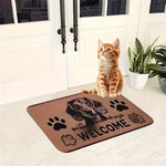tapis d'entrée moderne motif chiens noir bien accueil durable