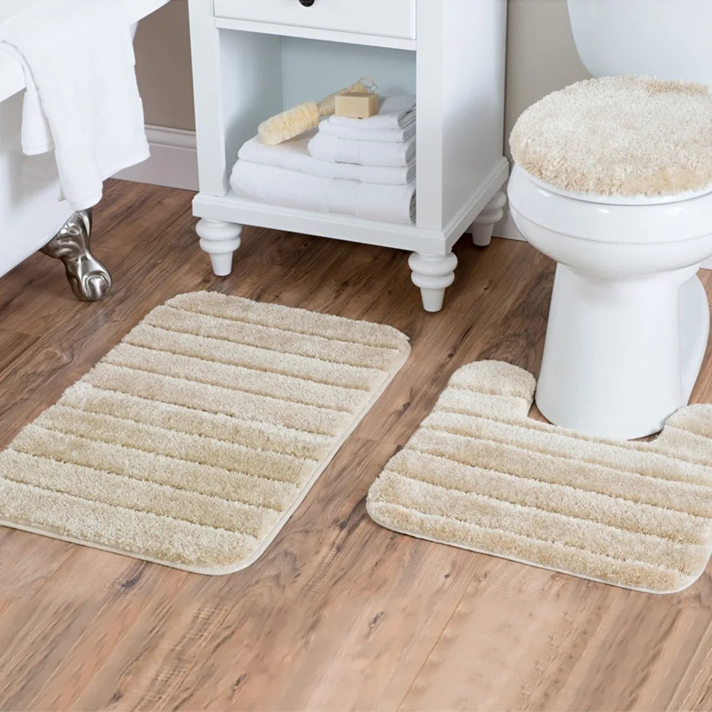 tapis bain moderne gris bleu beige rouge anti dérapant velours salle bain
