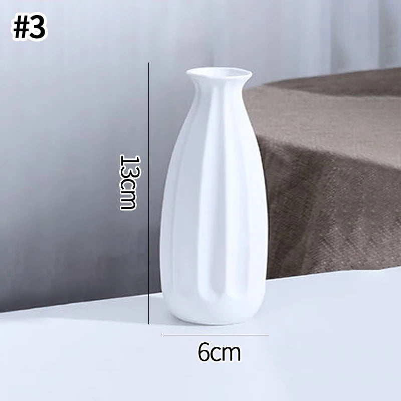 vases céramique blanc rayures verticales modernes décoration table maison floral