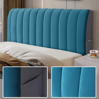 Housse de protection extensible pour tête de lit matelassée en couleur Bourgogne