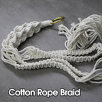 support plante suspendue macramé blanc fait main décoration jardin intérieur boho corde coton