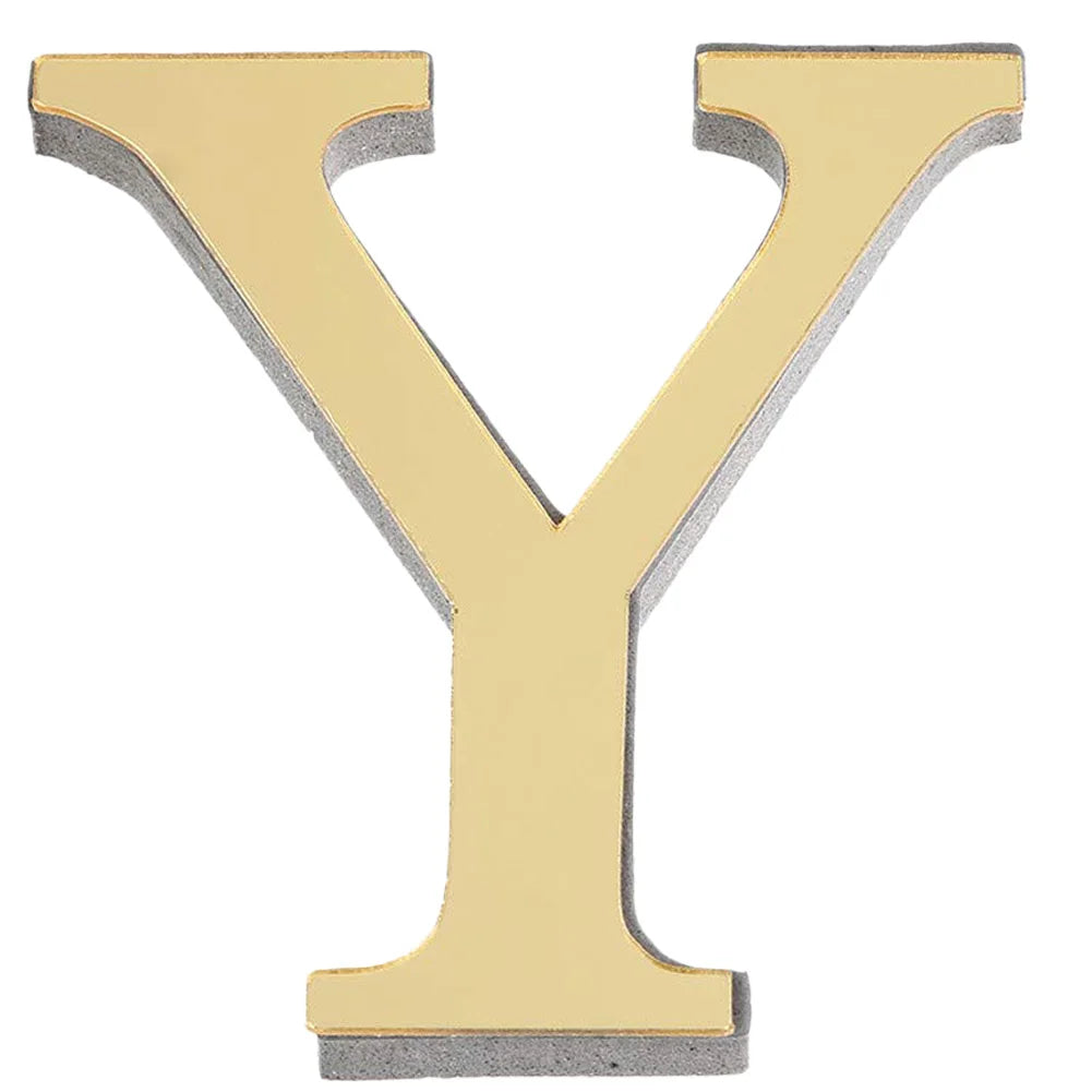lettres alphabet dorées acrylique 3d autocollant mural décoration maison chic classique mat