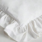 housse chaise rustique motif volants coton polyester beige blanc fixations rubans