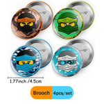 décoration anniversaire ninja multicolore bracelets assiettes verres festif enfants pack 20 assiettes 10 verres