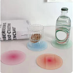 coasters acrylique couleur dégradée vert clair rose bleu moderne minimaliste maison
