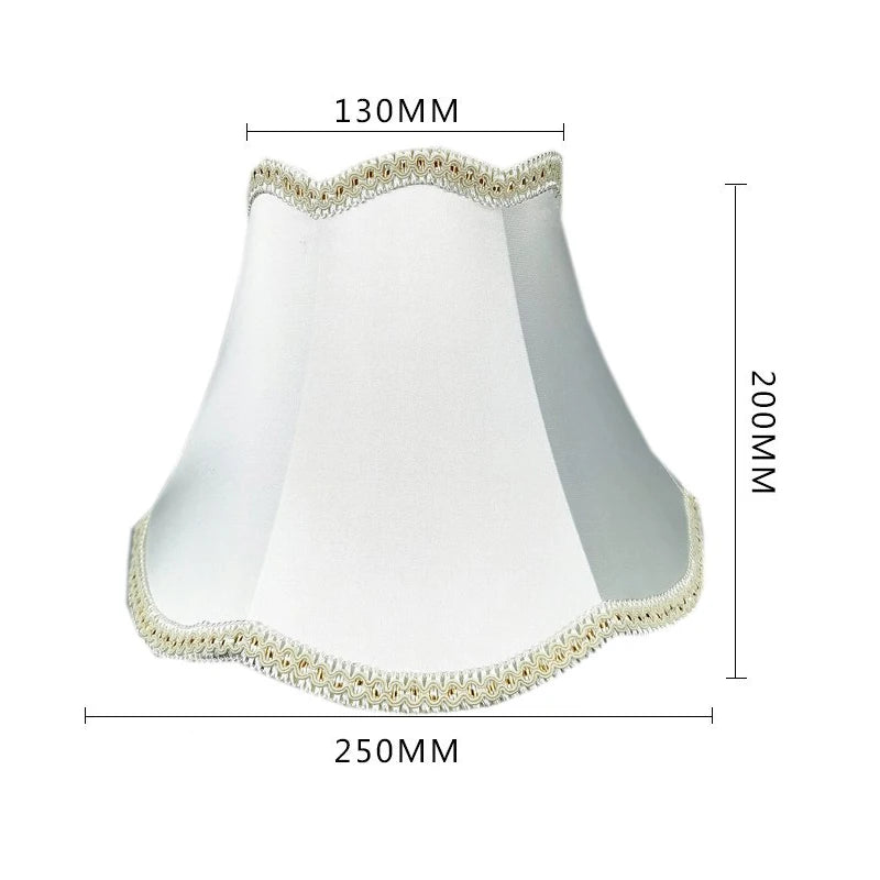 abat jour tissu floral broderie franges beige luxe décoration lampe table murale moderne