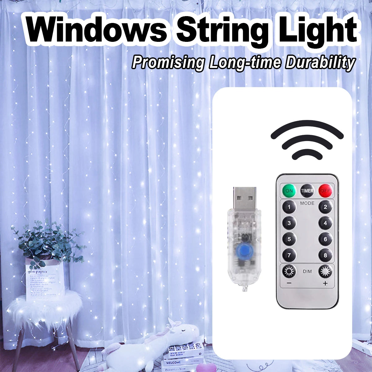 guirlande lumineuse led 300 lumières modes éclairage usb multicolore chambre coucher