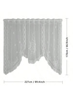 rideau blanc dentelle florale transparent salon rustique 170x227cm echangement tringle