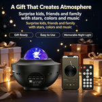 projecteur d'étoiles bluetooth télécommande veilleuse led nuit ambiance chambre transparent moderne