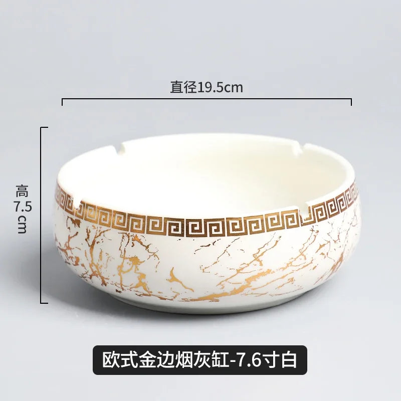 cendrier porcelaine marbré vert doré classique salon maison