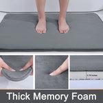 tapis bain mousse mémoire forme gris doux moderne salle bain absorbant épais lent rebond